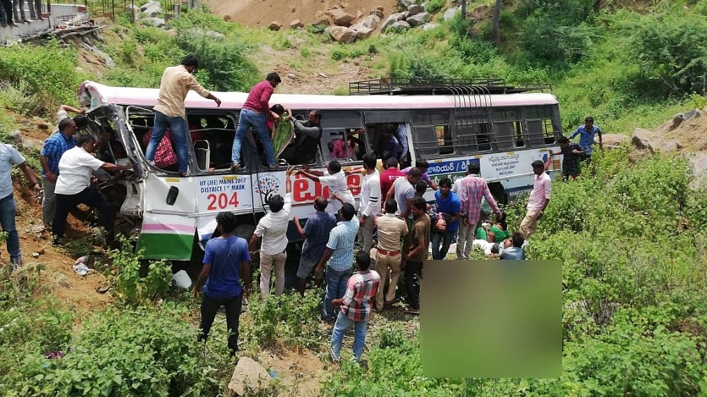 The scene at the site of the accident. According to reports, the death toll could cross 30 people.