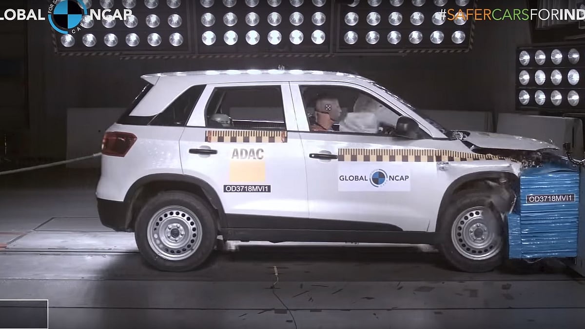 The Vitara Brezza during the crash test.