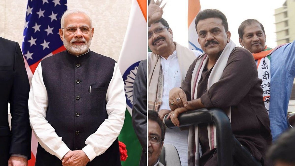 Prime Minister Narendra Modi (left) and Mumbai Congress President Sanjay Nirupam (right)