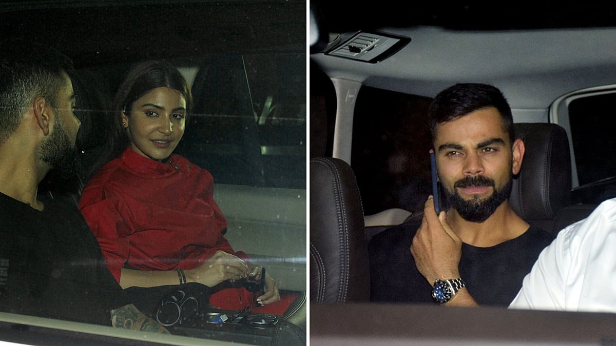 Virat and Anushka at <i>Sui Dhaaga</i> screening.&nbsp;