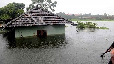 A view of flood-hit Kottayam district of Kerala.