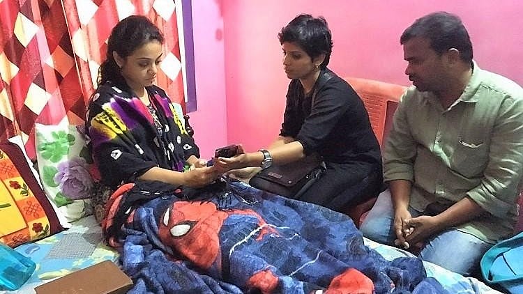 Gowsalya (in black) with Amrutha, wife of Pranay Perumalla