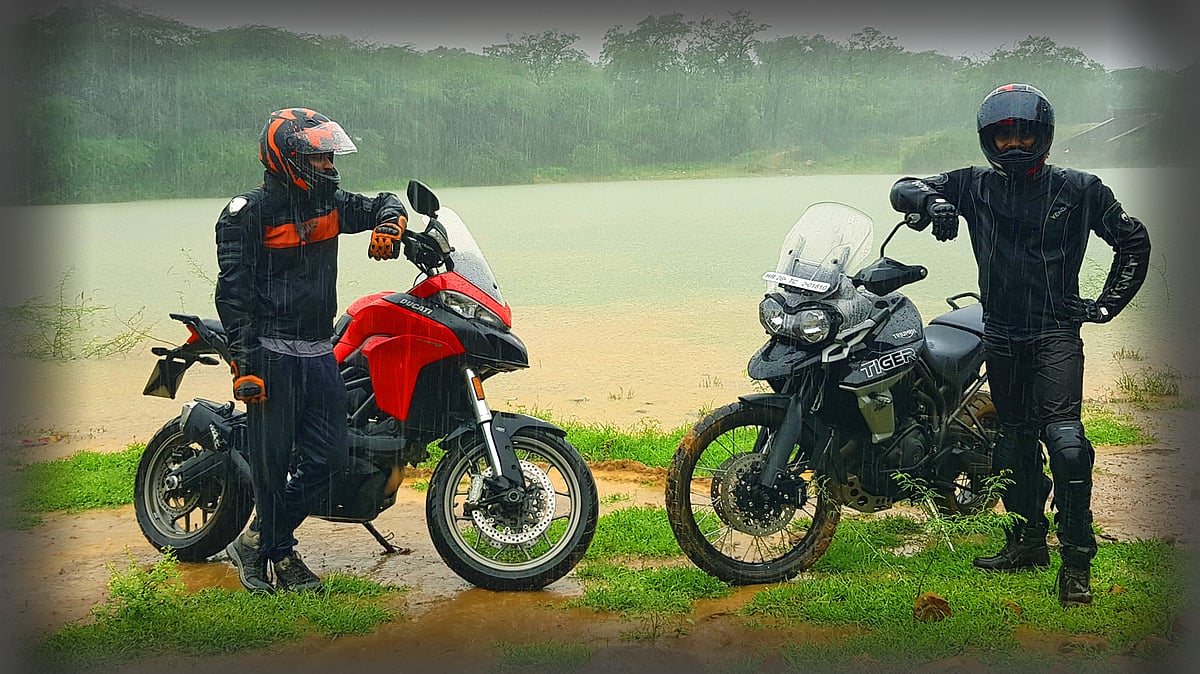 The Ducati Multistrada 950 (left) & the Triumph Tiger 800 XcX (right).