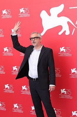 VENICE, Aug. 30, 2018 (Xinhua) -- Director Alfonso Cuaron attends "Roma" photocall during the 75th Venice Film Festival at Sala Casino, Venice, Italy, Aug. 30, 2018. (Xinhua/Cheng Tingting/IANS)