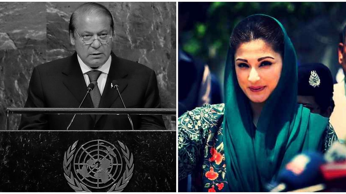 Nawaz Sharif (right) and his daughter Maryam Nawaz were arrested shortly after they were convicted in a corruption case on 6 July. 