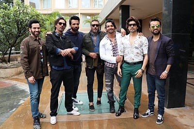 Mumbai: Actor Luv Sinha, Arjun Rampal, Sonu Sood, Jackie Shroff, Harshvardhan Rane, Gurmeet Choudhary and  Siddhanth Kapoor during the promotion of their upcoming film "Paltan" in Mumbai on Aug 28, 2018. (Photo: IANS)