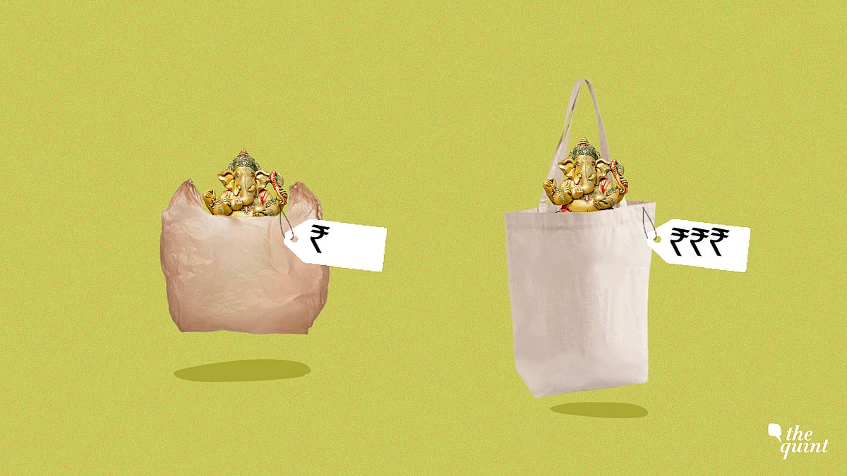 Ganesh Pandals are ditching plastic, thermocol and shelling out more money for paper bags and other sustainable materials.