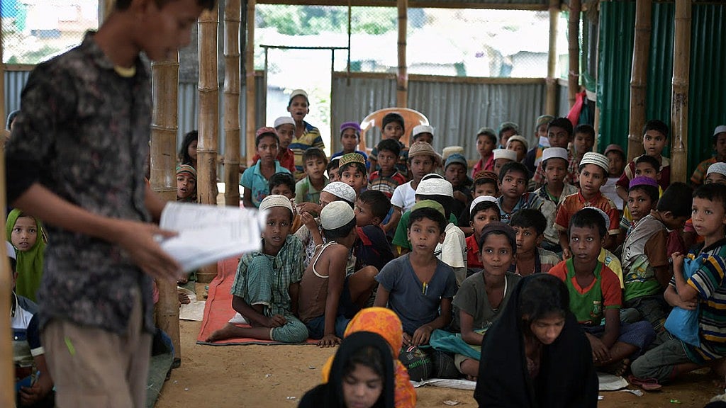 There are no schools for Rohingya children. They only attend madrasas for a couple of hours a day.