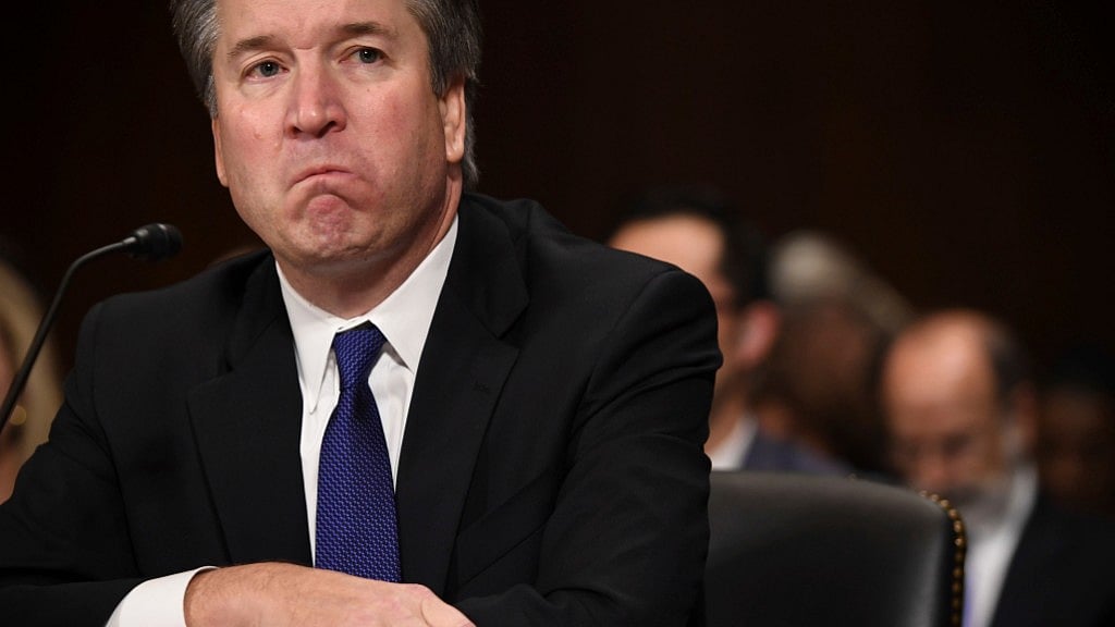 Supreme court nominee Brett Kavanaugh testifies before the Senate Judiciary Committee on Capitol Hill in Washington on Thursday, 27 September.