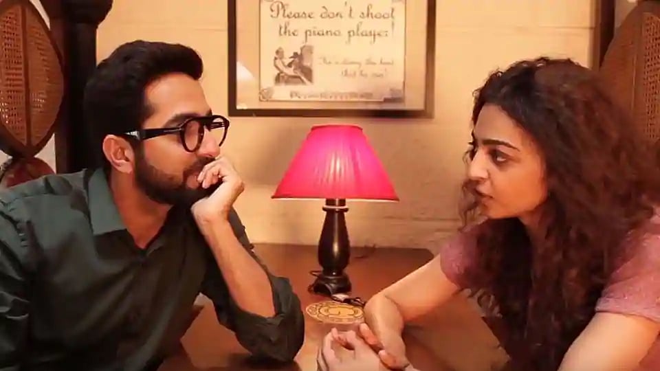Ayushmann Khurana and Radhika Apte in <i>AndhaDhun.</i>