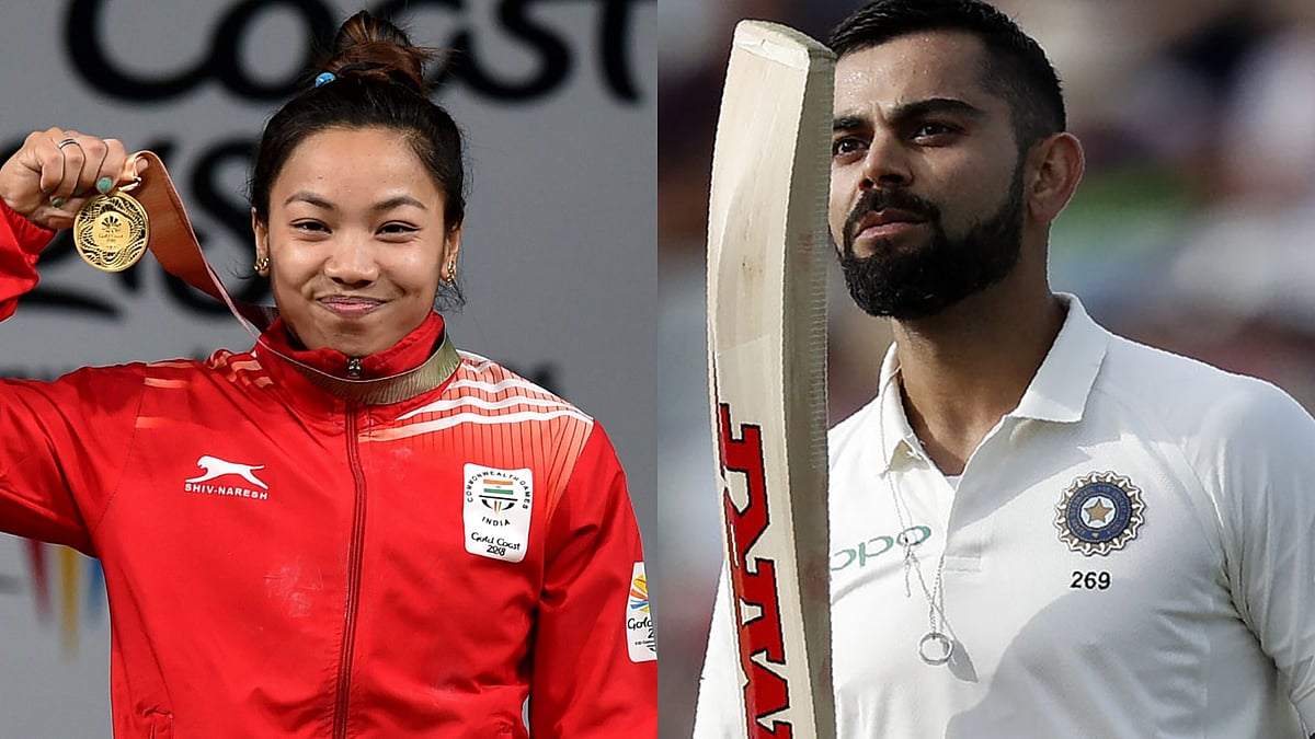 Mirabai Chanu (left) and Virat Kohli