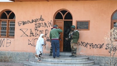 Representational image of voters waiting outside a polling centre in Jammu and Kashmir.