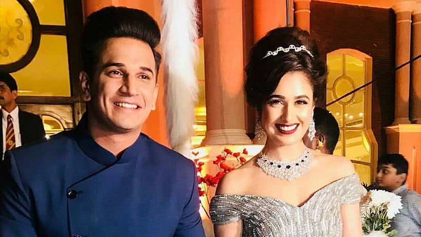 Prince Narula and Yuvika Chaudhary at their wedding reception.