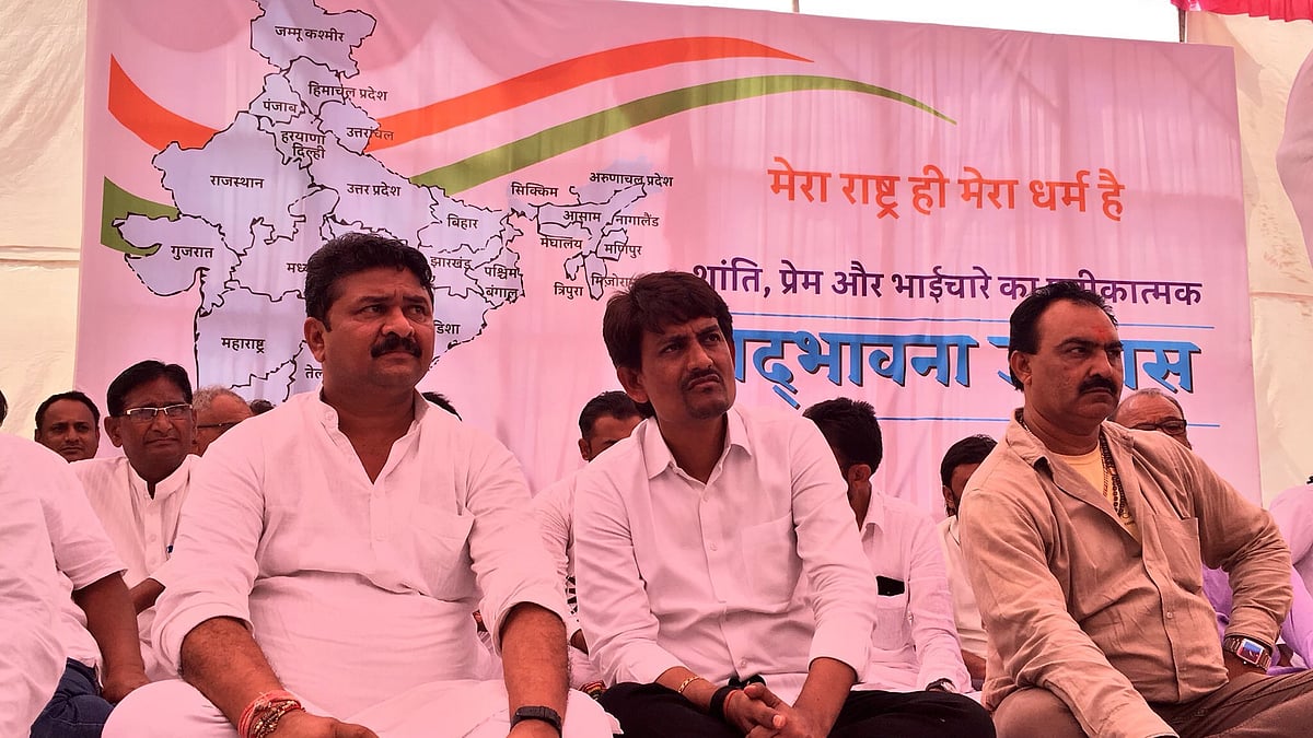 Alpesh Thakor sits for a one day fast at his Residence in Ranip, Ahmedabad