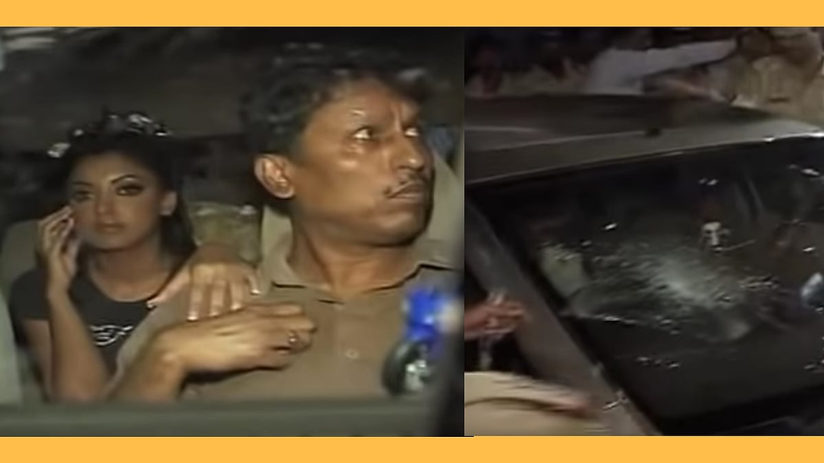 Screenshot of Tanushree Dutta in her car while she was attacked in 2008. 