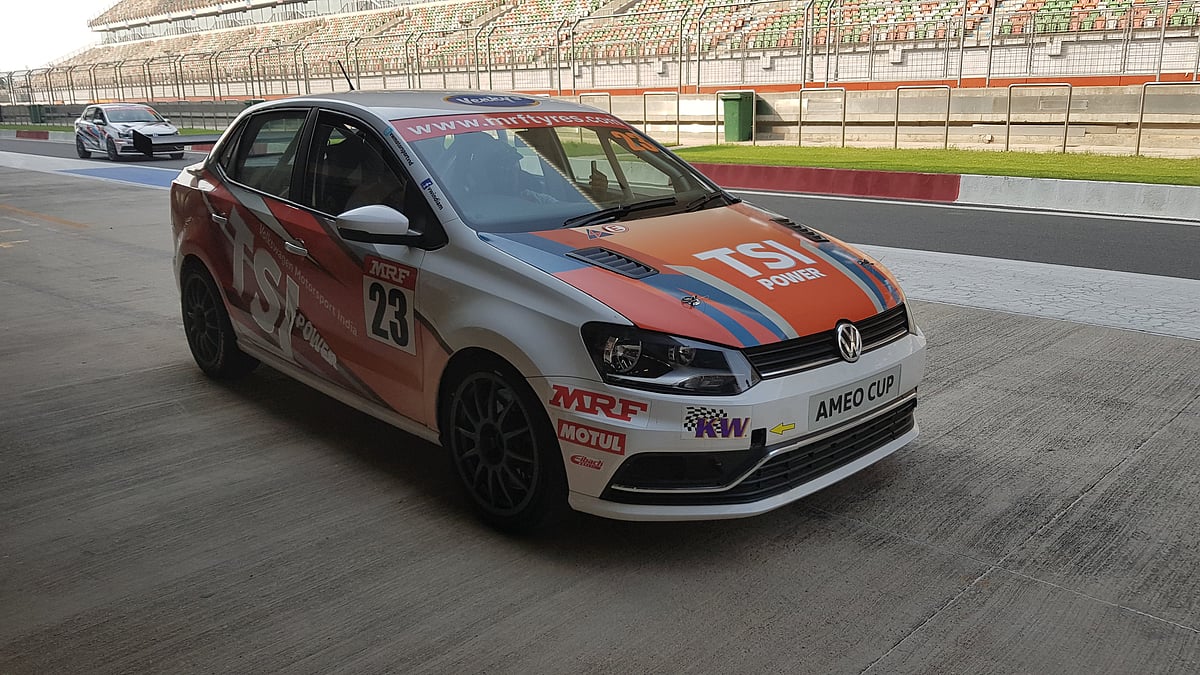 The Volkswagen Ameo Cup Car with a 1.8 litre TSI (turbo-petrol) engine. 