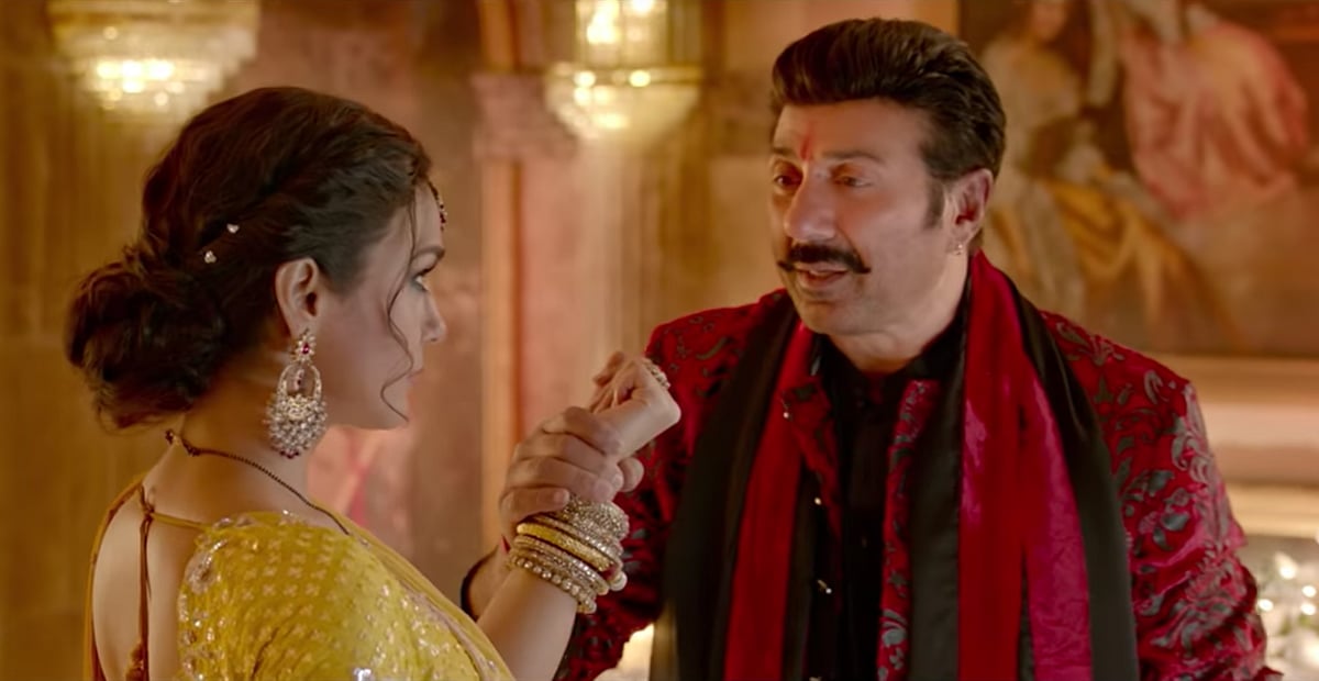 Preity Zinta and Sunny Deol in <i>Bhaiaji Superhit</i>.