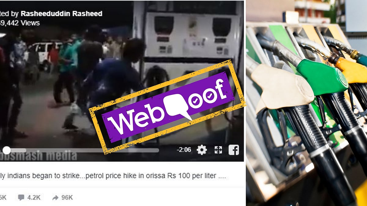 A video showing a mob vandalise bunkers at a petrol pump in Odisha is being shared online with a false narrative that soaring prices of petrol triggered the attack.