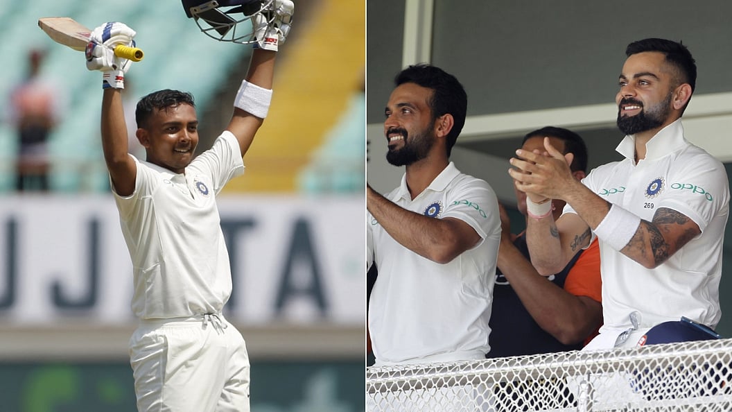 18-year-old Prithvi Shaw scored a century on his debut for India.