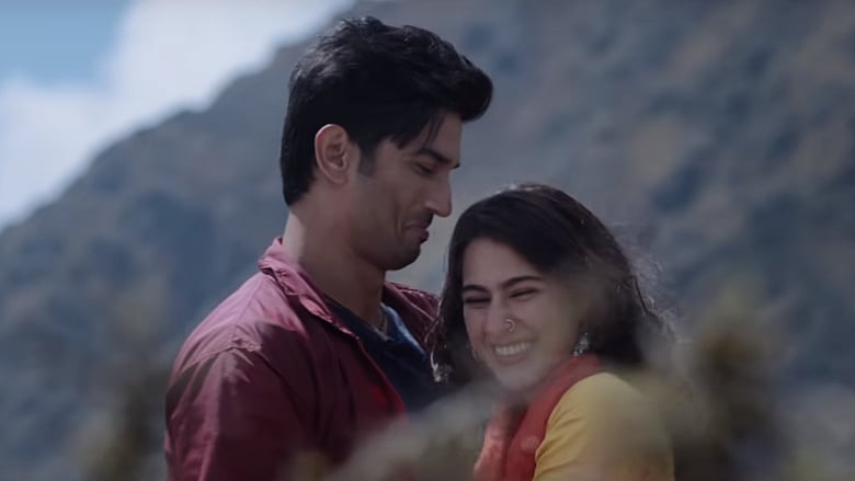 Sushant Singh Rajput and Sara Ali Khan in a still from <i>Kedarnath</i>.
