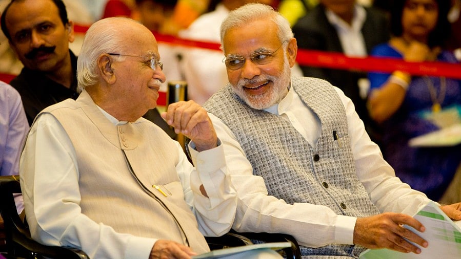 Prime Minister Narendra Modi with LK Advani. 