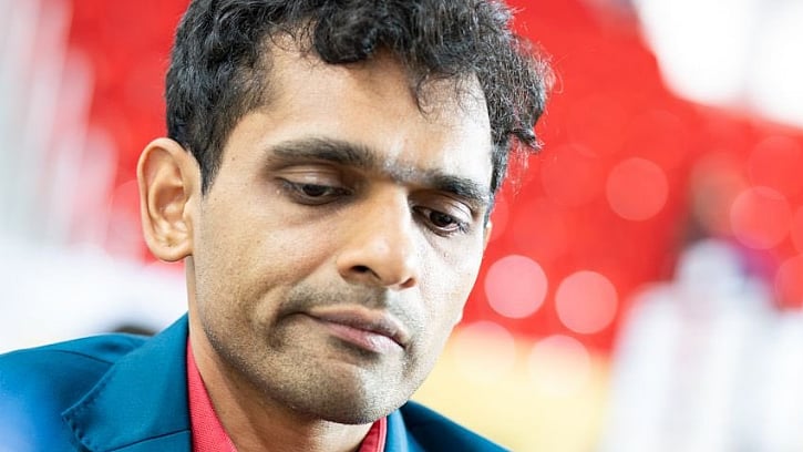 Photo of Grandmaster Krishnan Sasikiran who lost to Armenia in the ninth round of the 43rd Chess Olympiad.