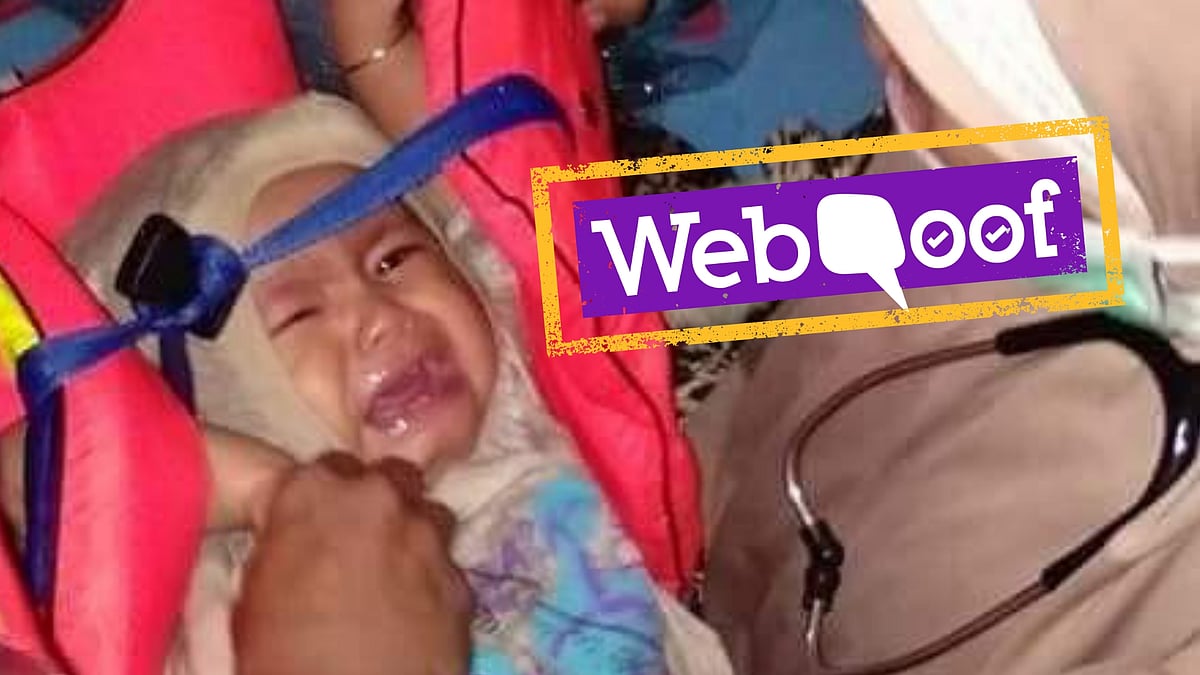 A viral picture of a baby in a life jacket, purportedly rescued from the Lion Air plane’s wreckage, is fake. 