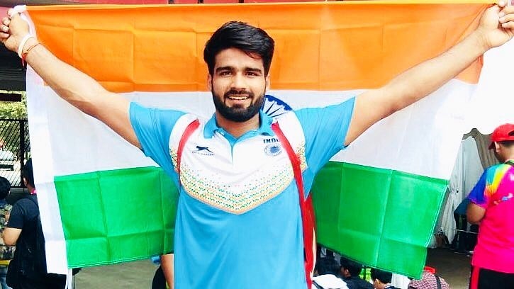  Javelin thrower Sandeep Chaudhary at Asian Para Games.