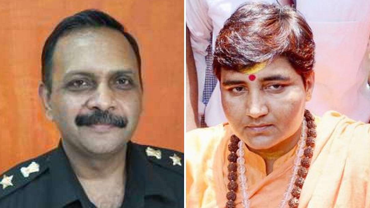 Lt Col Purohit (L) and&nbsp;Sadhvi Pragya (R).