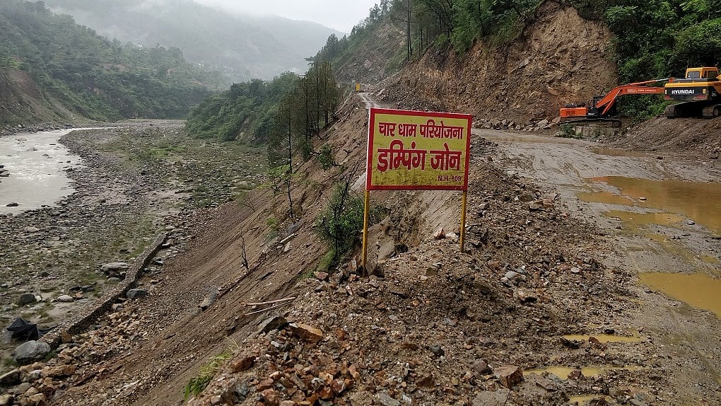 Contractors did not plan any debris dumping yards before the project started. It is deposited all over beside the road. The rains carry the debris down to the river.