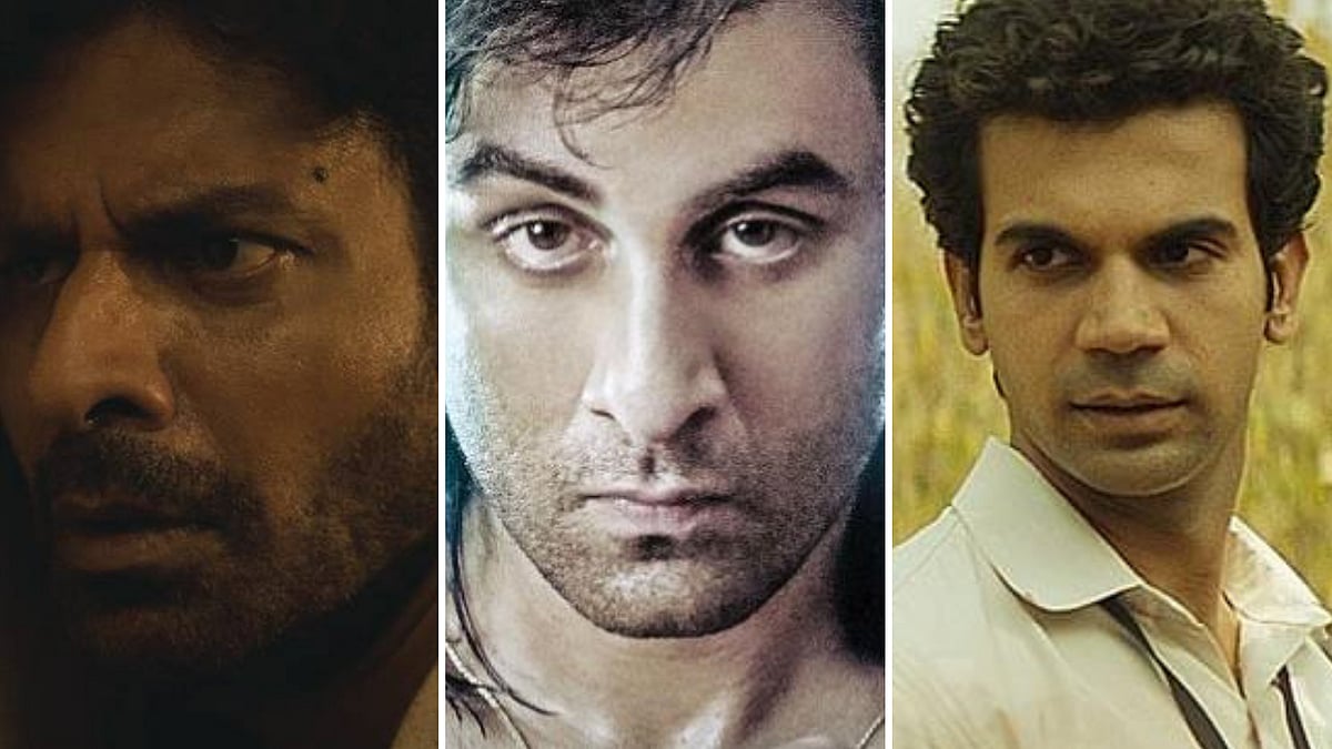Stills from <i>Gali Guleiyan</i>, <i>Sanju</i>, and <i>Newton</i>.