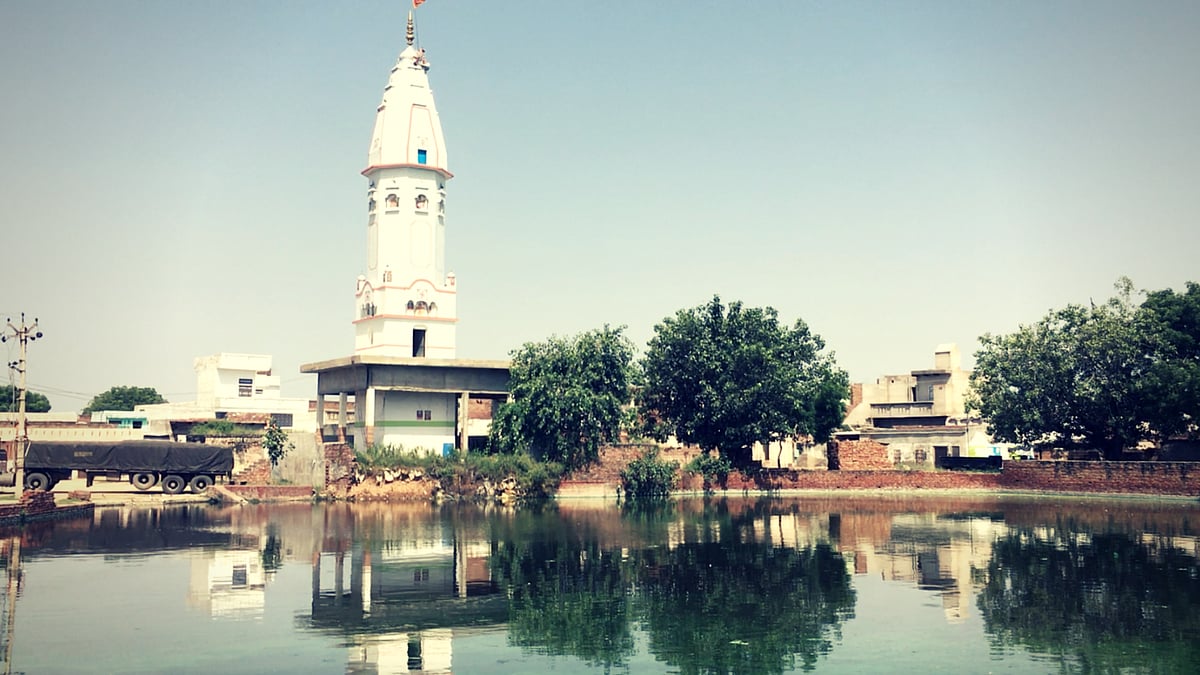 The temple that marks the centre of the 19-year-old woman’s village.