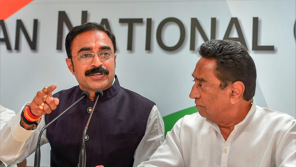 Shivraj Singh Chouhan’s brother-in-law Sanjay Singh (left) and Congress Madhya Pradesh unit President Kamal Nath (right). 