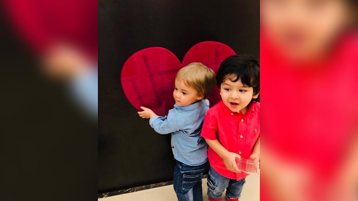 Yash Johar and Taimur get together for  playtime.