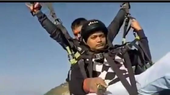 A screenshot of the video showing the mid-air glide and the eventual accident.&nbsp;
