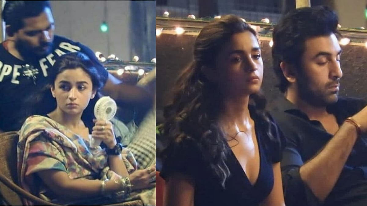 Ranbir Kapoor and Alia Bhatt on the sets of <i>Brahmastra.</i>