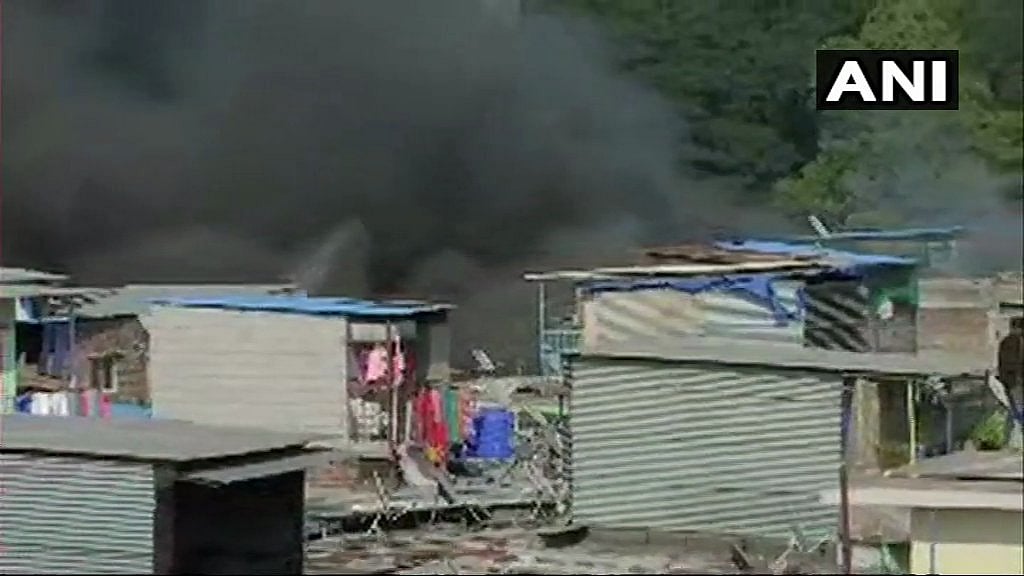 Fire breaks out at Patil Estate Lane 3, near Shivajinagar in Pune.