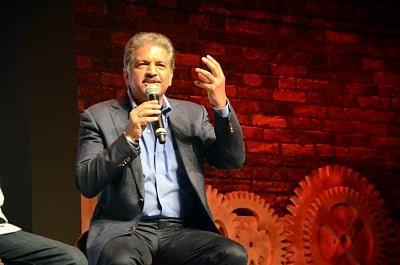 Mumbai: Mahindra Group Chairman Anand Mahindra addresses at the launch of Jawa motorcycles in India; in Mumbai on Nov 15, 2018. (Photo: IANS)