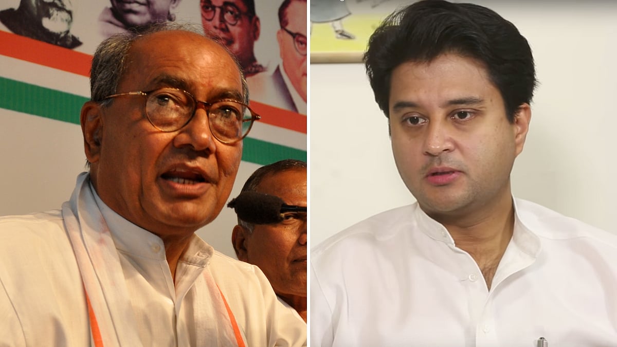 File photos of Digvijaya Singh and Jyotiraditya Scindia.