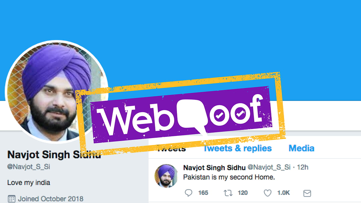 The fake account has only 5.6k followers, while Sidhu’s original handle has over 416k followers.&nbsp;