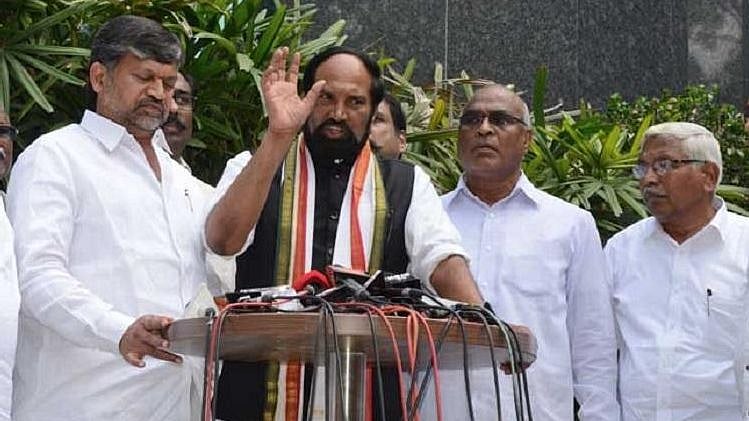 The Congress-led alliance includes the Telugu Desam Party (TDP), the Telangana Jana Samithi (TJS) and the Communist Party of India (CPI).