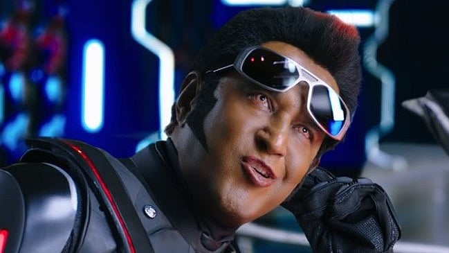 Rajinikanth in a still from <i>2.0</i>.