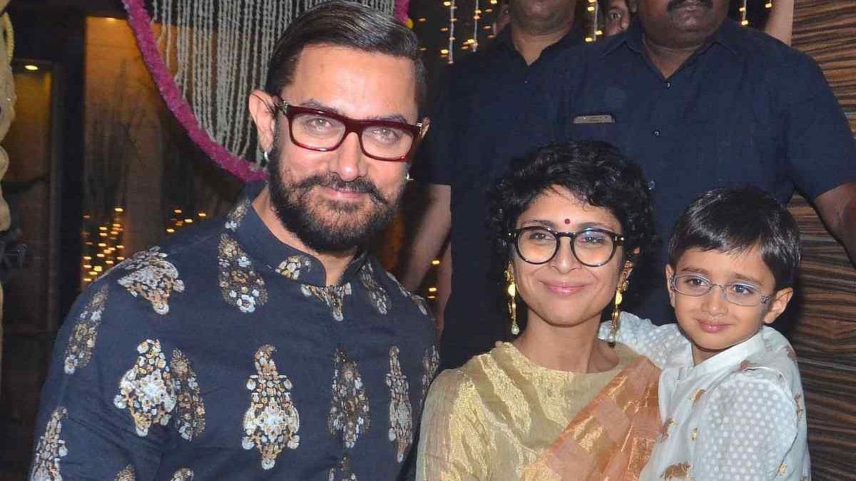 Aamir Khan with his family.