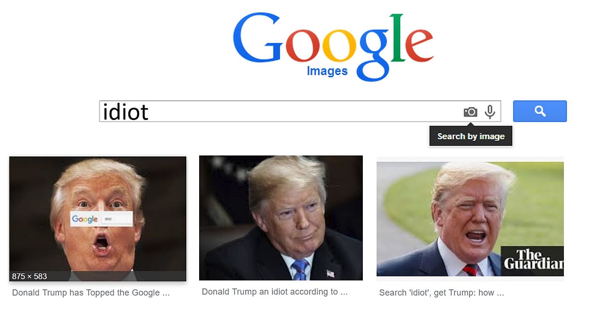 Google CEO Sundar Pichai was asked in the US Senate, why an image search for ‘idiot’ throws up images of Donald Trump first. 