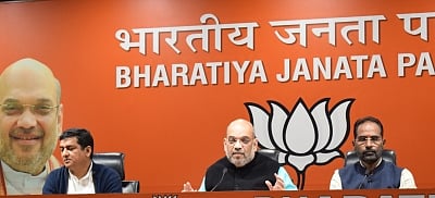 New Delhi: BJP Chief Amit Shah addresses a press conference at the party headquarters in New Delhi on Dec 7, 2018. (Photo: IANS)