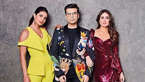 Priyanka Chopra and Kareena Kapoor on the sets of <i>Koffee With Karan</i>. 