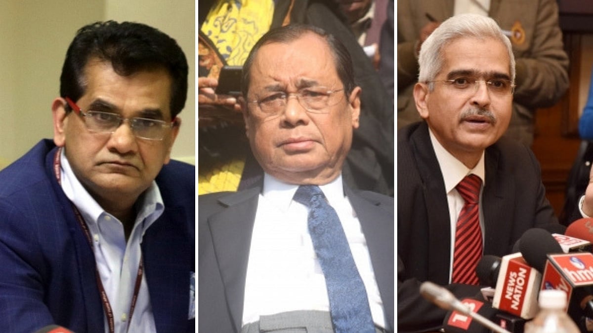 CEO of NITI Aayog Amitabh Kant (L), Chief Justice of India Ranjan Gogoi (M) and RBI Governor Shaktikanta Das (R) are graduates of St Stephen’s College.