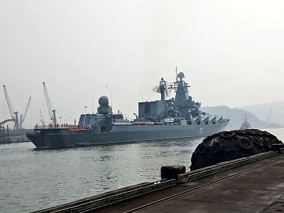 Visakhapatnam: One of the three Russian Federation Navy (RuFN) ships that entered Visakhapatnam to participate in INDRA NAVY, the bilateral maritime exercise  between India and Russia on Dec 12, 2018. (Photo: IANS/DPRO)