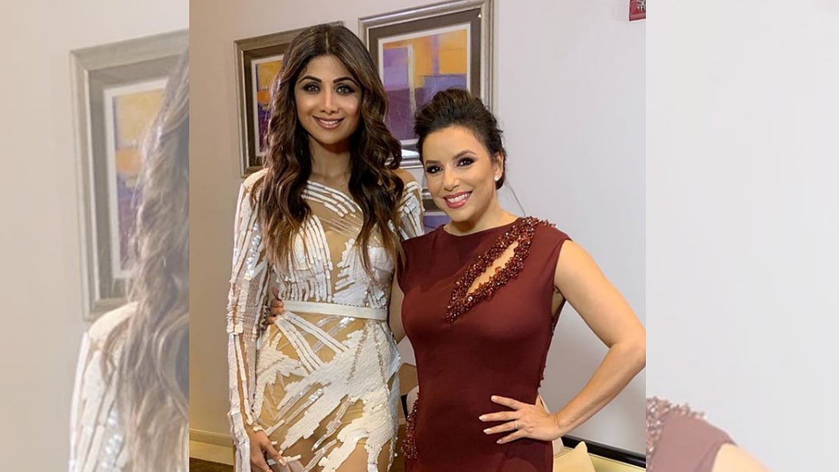 Shilpa Shetty with Eva Longoria. 