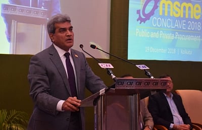 Kolkata: MSTC Ltd Chairman and MD B. B. Singh addresses during CII MSME Conclave ÃƒÂ¢Ã‚Â€Ã‚Â“ Public and Private Procurement, in Kolkata on Dec 19, 2018. (Photo: IANS)